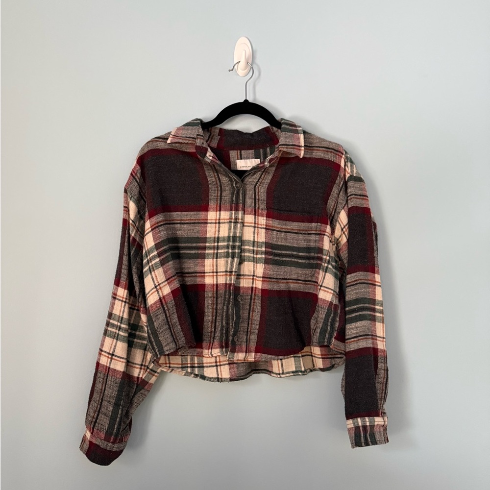 American Eagle Cropped Flannel